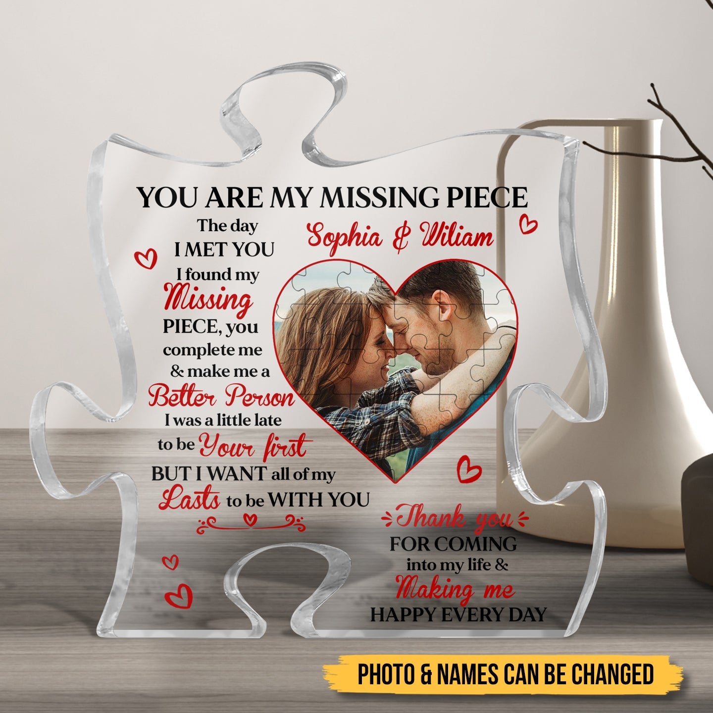 You Are My Missing Piece Couple - Personalized Puzzle Plaque