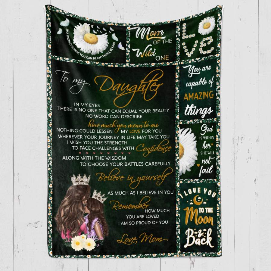 To my daughter fleece blanket – My love for you – Gift for daughter from mom – Birthday gifts, blanket with quotes