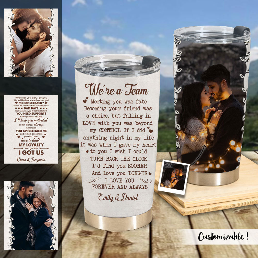 Personalized Tumbler Vacuum Insulated With Heart - Romantic Gift