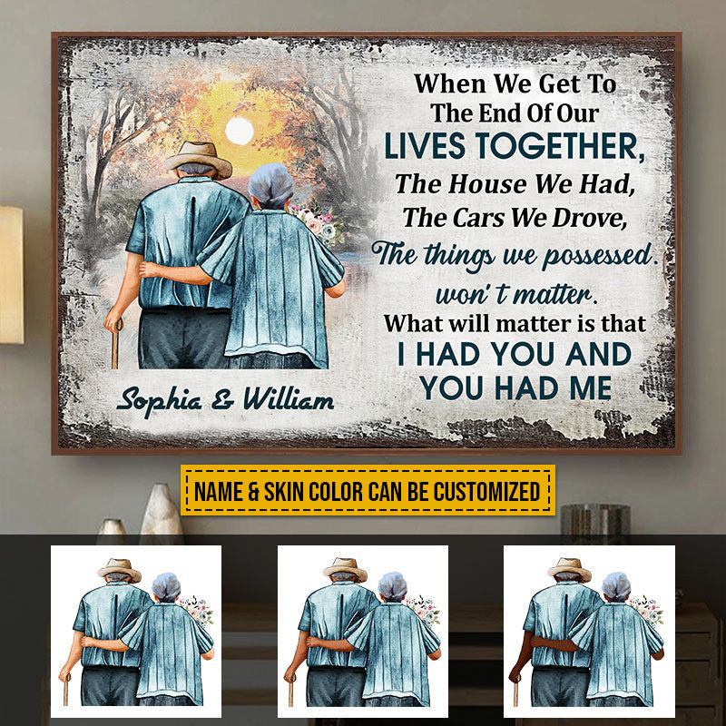 Personalized Family Quote Old Couple Customized Poster