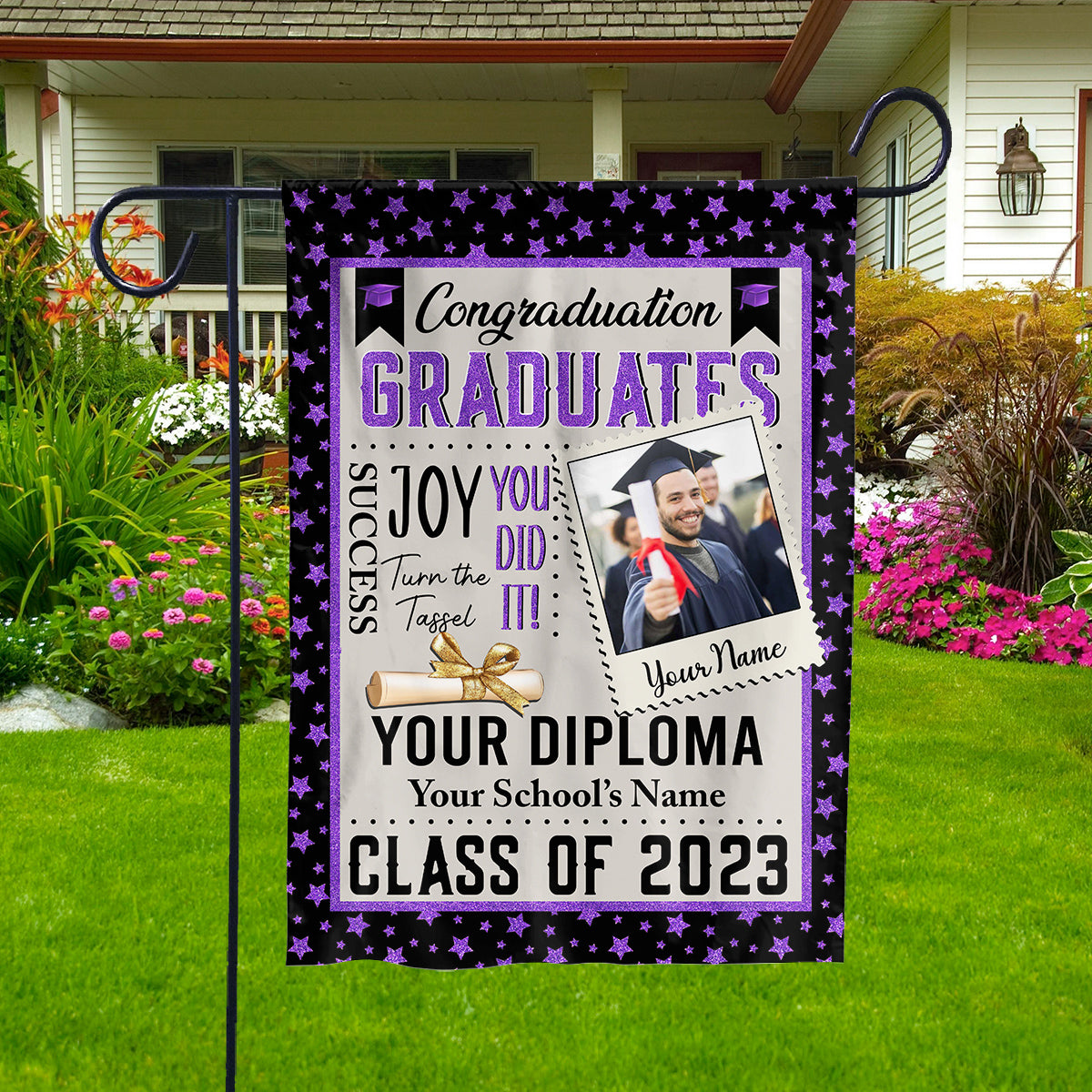 Personalized Garden Flag Best Gift Idea Graduation Class of 2023 Senior Gift